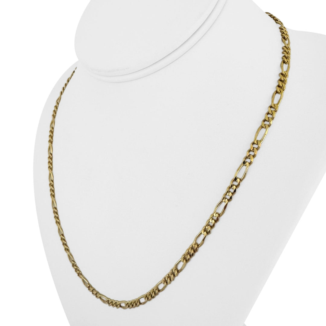 18k Yellow Gold 15.3g Solid 4mm Figaro Link Chain Necklace 20"