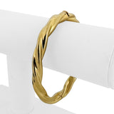 18k Yellow Gold 25g Heavy Vintage 7mm Spiral Twisted Bangle Bracelet 7"