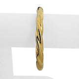 18k Yellow Gold 25g Heavy Vintage 7mm Spiral Twisted Bangle Bracelet 7"