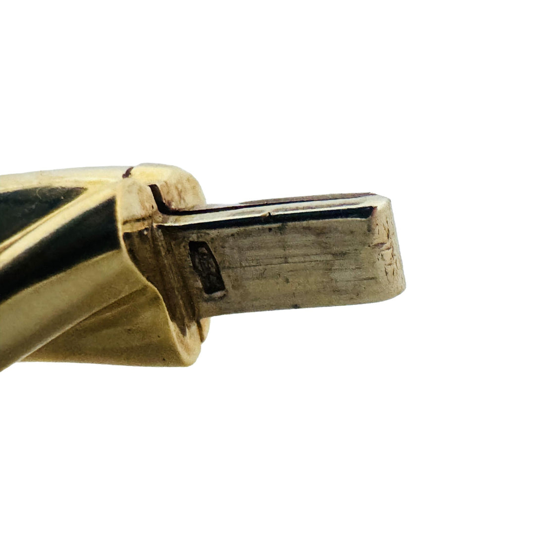 18k Yellow Gold 25g Heavy Vintage 7mm Spiral Twisted Bangle Bracelet 7"