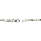 18k White Gold and Cubic Zirconia 9.6g Ladies Fancy Link Bracelet 7.5"