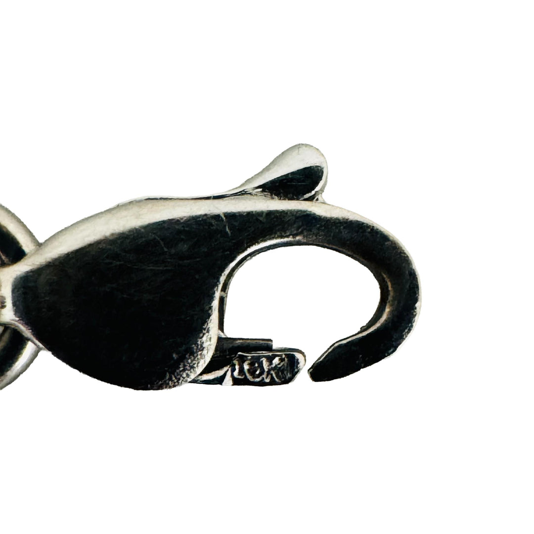 18k White Gold and Cubic Zirconia 9.6g Ladies Fancy Link Bracelet 7.5"