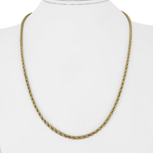 14k Yellow Gold 10g Solid Thin 2.5mm Rope Chain Necklace 20"