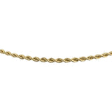 14k Yellow Gold 10g Solid Thin 2.5mm Rope Chain Necklace 20"