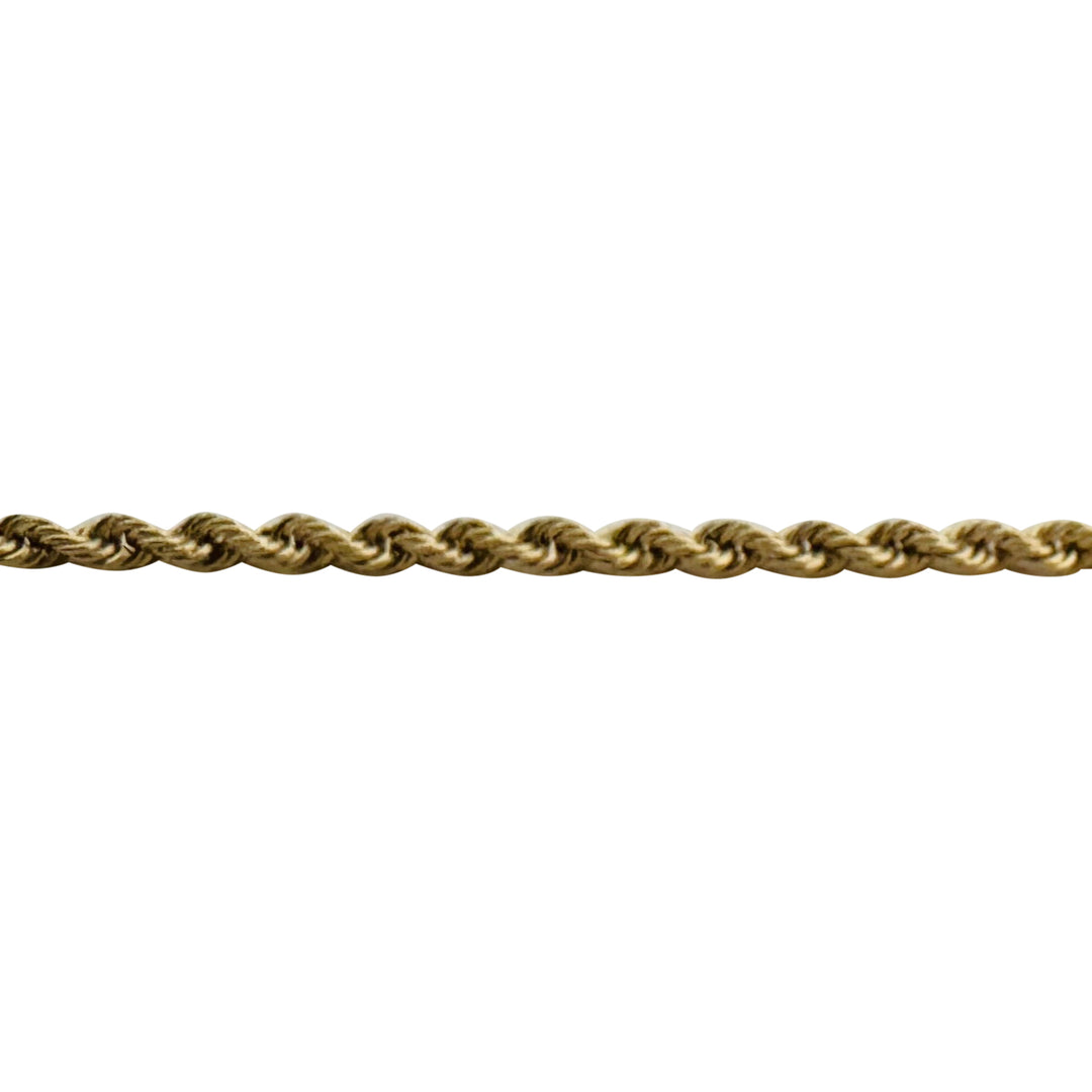 14k Yellow Gold 10g Solid Thin 2.5mm Rope Chain Necklace 20"