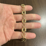 14k Yellow Gold 8.8g Hollow Light 11mm Fancy Link Bracelet 7"