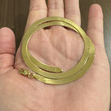 14k Yellow Gold 16g Solid 5.5mm Herringbone Link Necklace Italy 18"