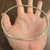 14k Yellow and White Gold 23.7g Solid Reversible Omega Link Necklace Italy 16"