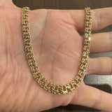 14k Yellow Gold 24.7g Solid Graduated Double Curb Link Chain Necklace 16.5"