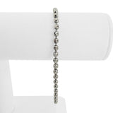 14k White Gold 10.2g Solid 4mm Moon Cut Ball Link Bracelet 8.5"