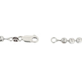 14k White Gold 10.2g Solid 4mm Moon Cut Ball Link Bracelet 8.5"