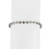 14k White Gold 10.2g Solid 4mm Moon Cut Ball Link Bracelet 8.5"