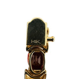 14k Yellow Gold and Garnet 16.2g XO Hugs and Kisses Link Bracelet 7"