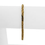 14k Yellow Gold 9.7g Solid Squared 3mm Byzantine Link Bracelet Italy 7"