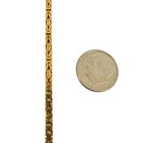 14k Yellow Gold 9.7g Solid Squared 3mm Byzantine Link Bracelet Italy 7"