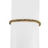 14k Yellow Gold 9.7g Solid Squared 3mm Byzantine Link Bracelet Italy 7"