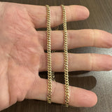 14k Yellow Gold 16.5g Solid 3.5mm Cuban Curb Link Chain Necklace 20"