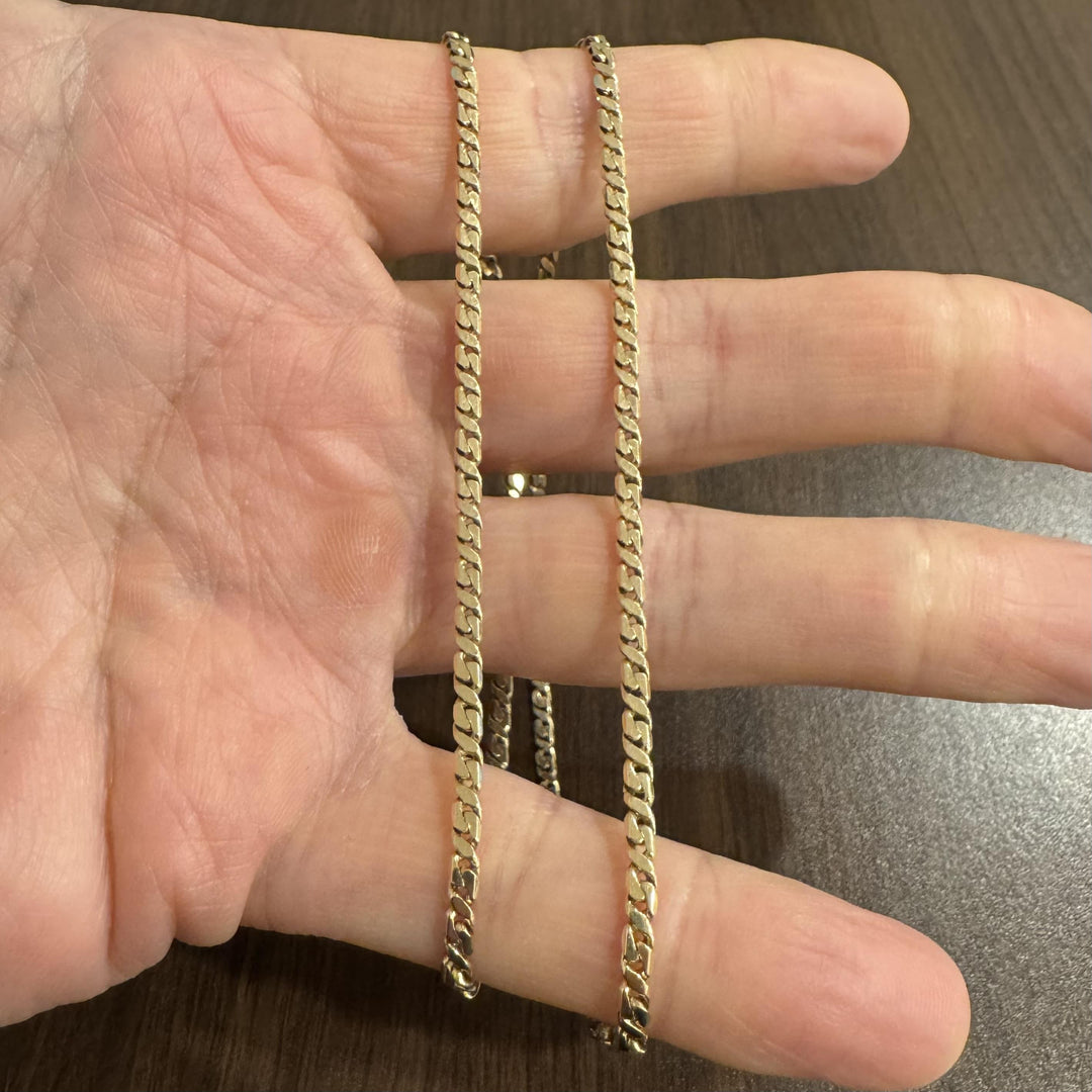 14k Yellow Gold 14.6g Solid 3mm Fancy Link Chain Necklace 21"