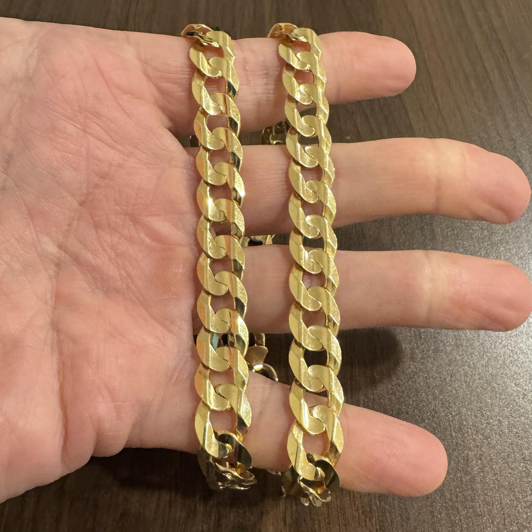 10k Yellow Gold 72.7g Solid Heavy 11mm Curb Link Chain Necklace 24"