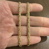 14k Yellow Gold 4g Hollow Light Soft 4mm Byzantine Link Necklace 16"