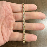 14k Yellow Gold and 2cttw Diamond Vintage S Link Tennis Bracelet 7"