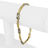 14k Yellow and White Gold 7.6g Two Tone 6mm Fancy Link Bracelet Turkey 8"