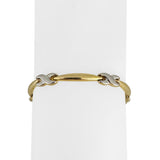 14k Yellow and White Gold 7.6g Two Tone 6mm Fancy Link Bracelet Turkey 8"