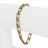 14k Yellow Gold 9.6g Ladies 5mm Fancy Twisted Curb Link Bracelet Italy 7"
