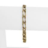 14k Yellow Gold 9.6g Ladies 5mm Fancy Twisted Curb Link Bracelet Italy 7"