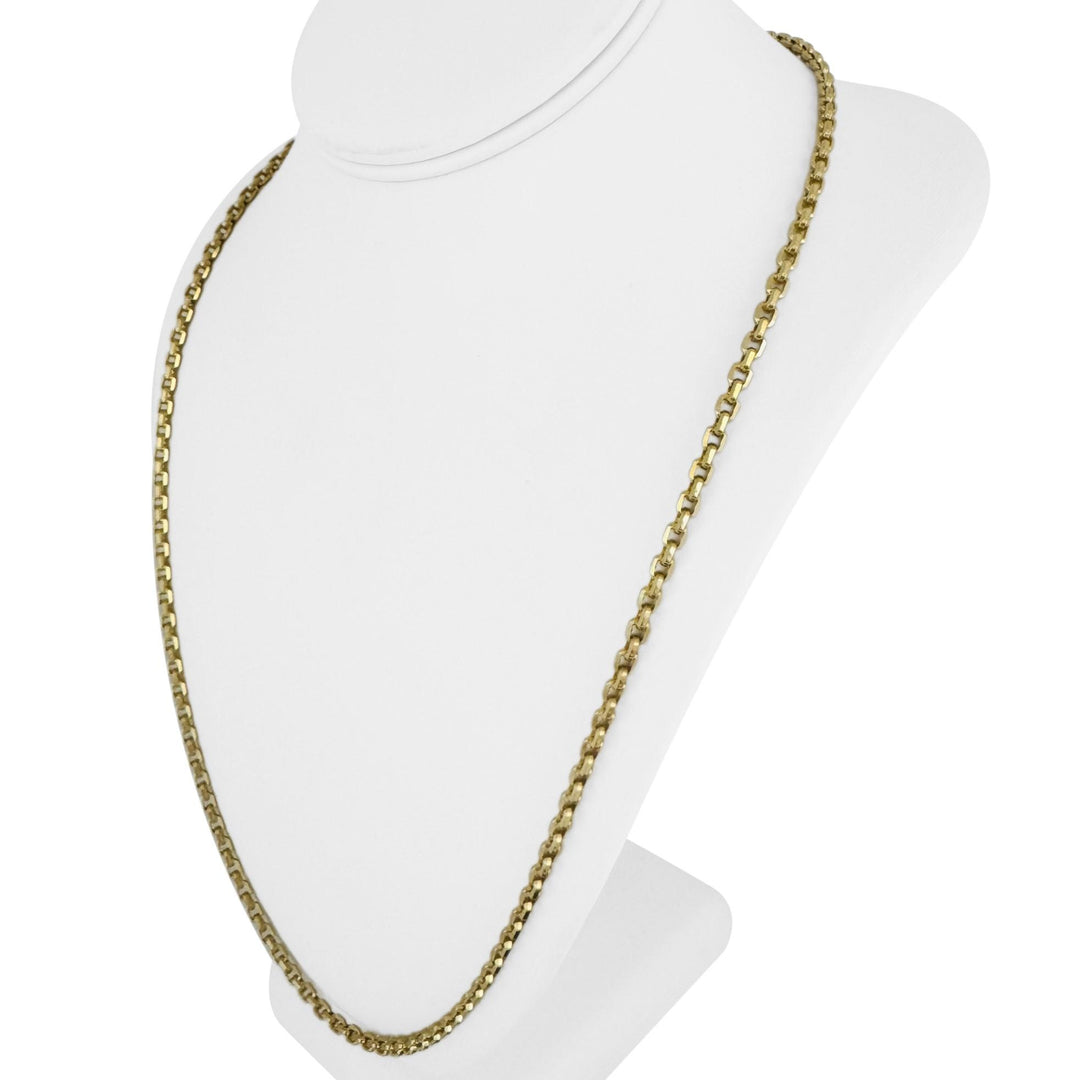 14k Yellow Gold 33g Solid Heavy 3.5mm Cable Biker Link Chain Necklace 26"