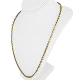 14k Yellow Gold 33g Solid Heavy 3.5mm Cable Biker Link Chain Necklace 26"