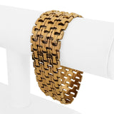 18k Yellow Gold 38.7g Ladies Vintage 27mm Wide Fancy Link Bracelet Italy 7.5"