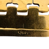 18k Yellow Gold 38.7g Ladies Vintage 27mm Wide Fancy Link Bracelet Italy 7.5"