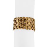 18k Yellow Gold 38.7g Ladies Vintage 27mm Wide Fancy Link Bracelet Italy 7.5"