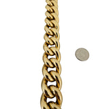 14k Yellow Gold 63.7g Hollow Thick 20mm Vintage Curb Link Bracelet Italy 7.5"