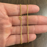 24k Pure Yellow Gold 7.5g Solid Thin 2mm Cable Link Chain Necklace 14.5"