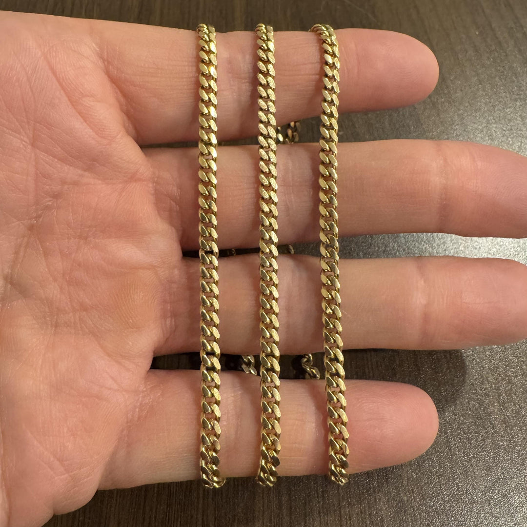 18k Yellow Gold 33.5g Solid Heavy Vintage 4mm Cuban Curb Link Chain Necklace 25"