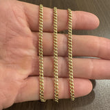 18k Yellow Gold 24.8g Solid Vintage 3.5mm Cuban Curb Link Chain Necklace 25"