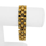 19k Portuguese Yellow Gold 38.3g Vintage Ladies 15mm Fancy Link Bracelet 7.5"