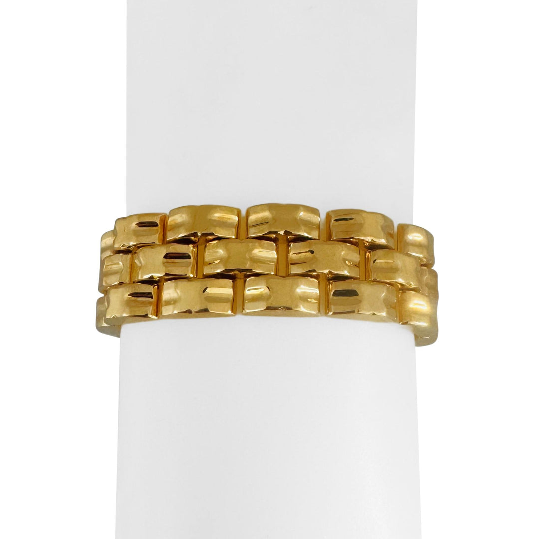 19k Portuguese Yellow Gold 38.3g Vintage Ladies 15mm Fancy Link Bracelet 7.5"