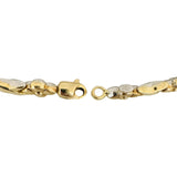 14k Yellow and White Gold 12.2g Reversible Fancy XO Link Bracelet 7.5"