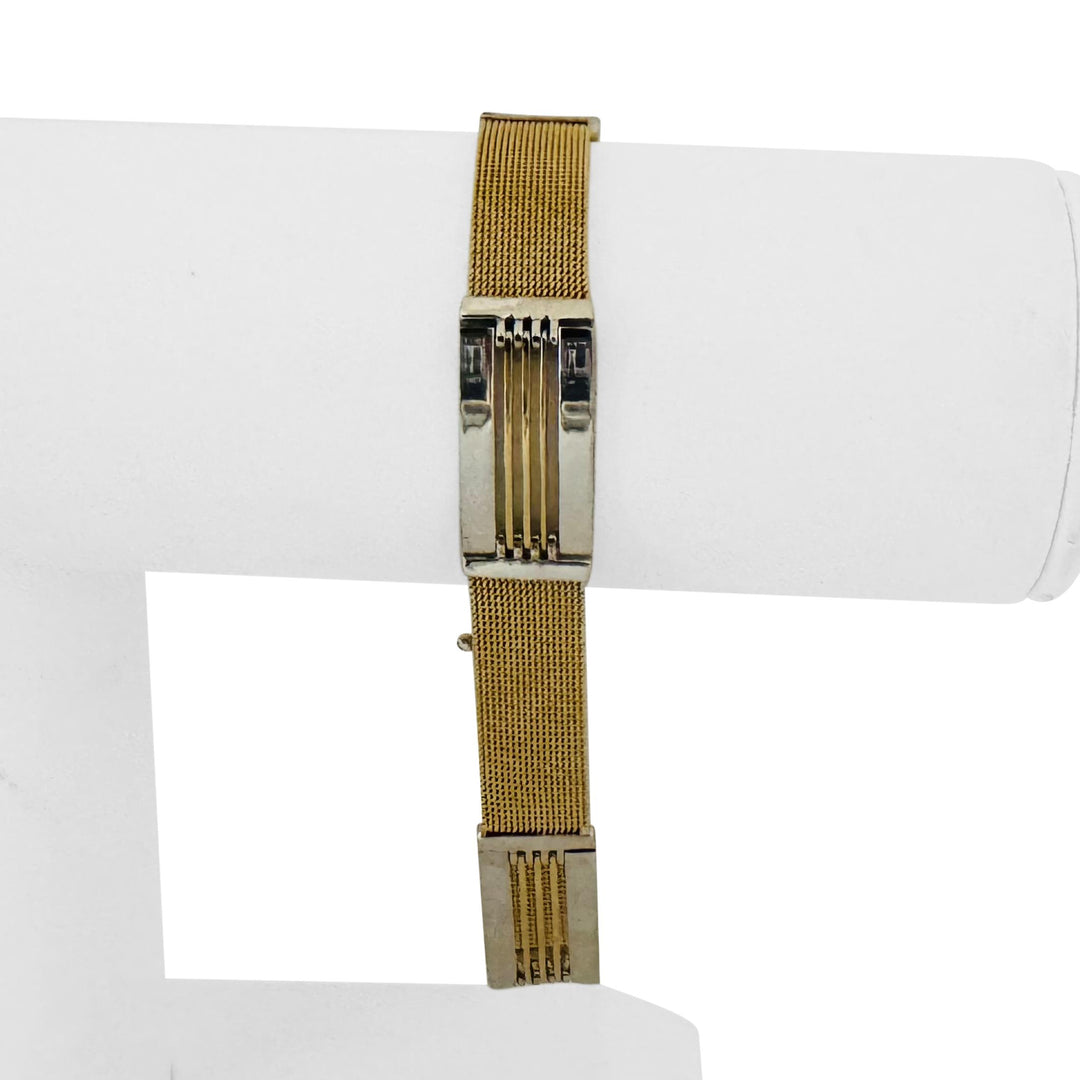 14k Yellow and White Gold 22.7g Men's 11mm Fancy Link Bracelet Italy 8"