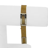 14k Yellow and White Gold 22.7g Men's 11mm Fancy Link Bracelet Italy 8"