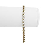 18k Yellow Gold 2.9g Hollow Light 4mm Rolo Link Bracelet 7.5"