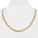 14k Yellow Gold 13.2g Solid 4mm Herringbone Link Chain Necklace Italy 18"