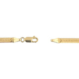 14k Yellow Gold 13.2g Solid 4mm Herringbone Link Chain Necklace Italy 18"