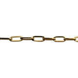 14k Yellow Gold Hollow Light Paperclip Link Bracelet Italy 7"