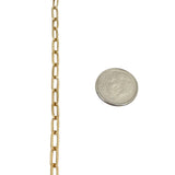 14k Yellow Gold Hollow Light Paperclip Link Bracelet Italy 7"