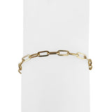 14k Yellow Gold Hollow Light Paperclip Link Bracelet Italy 7"
