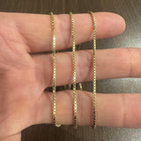 14k Yellow Gold 8g Solid Thin 1.5mm Box Link Chain Necklace 22"